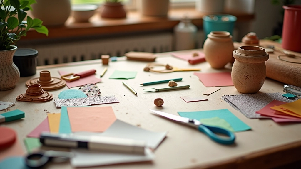 Home-based DIY craft project materials